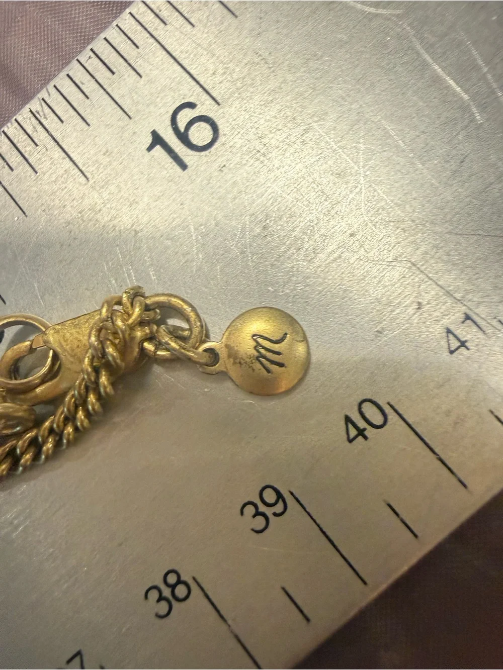 Madewell Gold Tone Mini Geochain Long Necklace - Picture 7 of 9